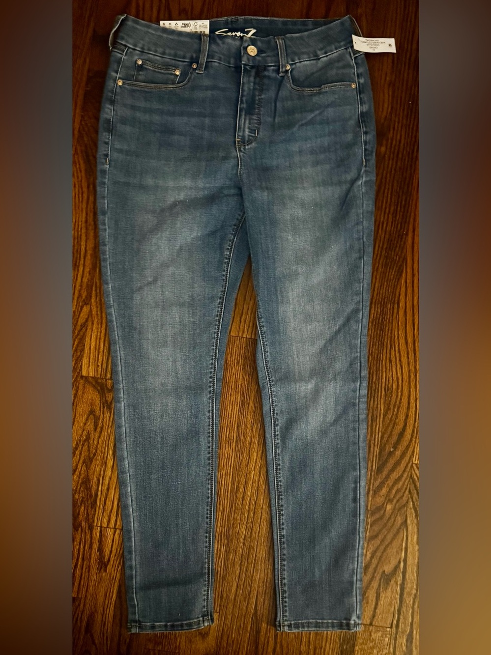 Seven7 Women's Medium-Dark Blue Skinny Jeans